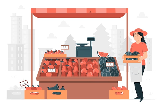 Free vector fruit shop concept illustration