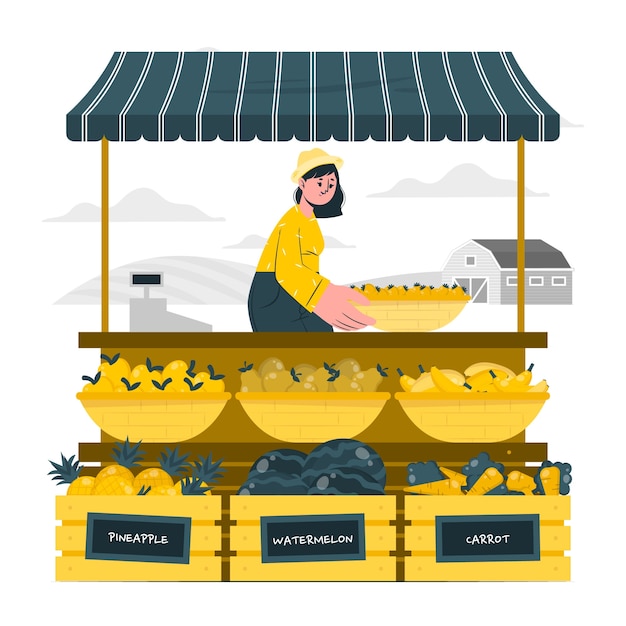 Free vector fruit shop concept illustration