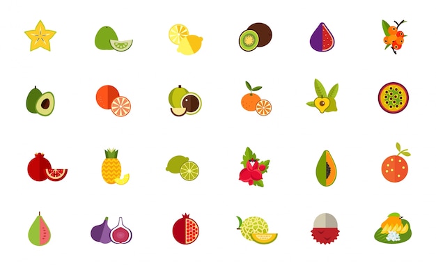 과일 다양 한 아이콘 세트