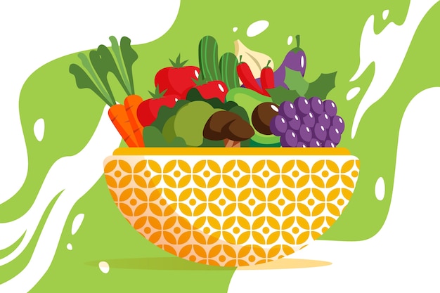 Free vector fruit and vegetables background design
