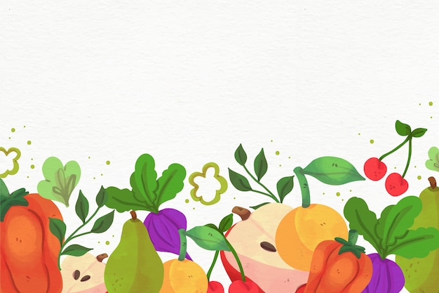 Free vector fruit and vegetables background design