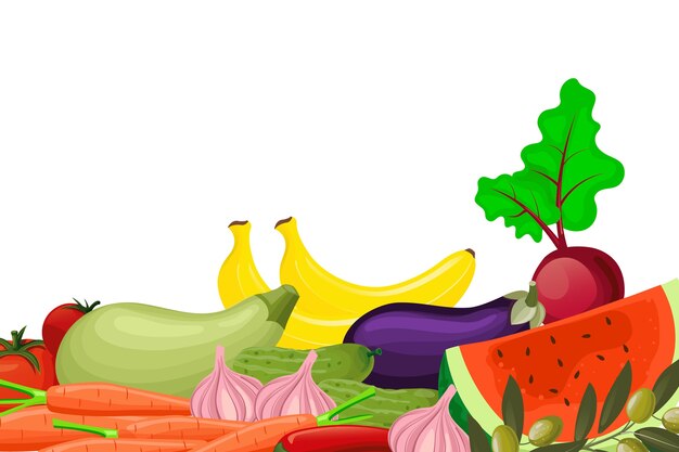 Fruit and vegetables background theme