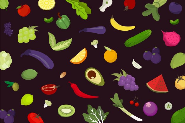 Fruit and vegetables background theme