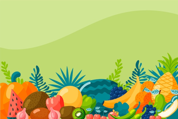 Fruit and vegetables background