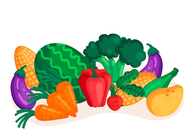 Fruit and vegetables background