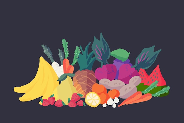 Fruit and vegetables background