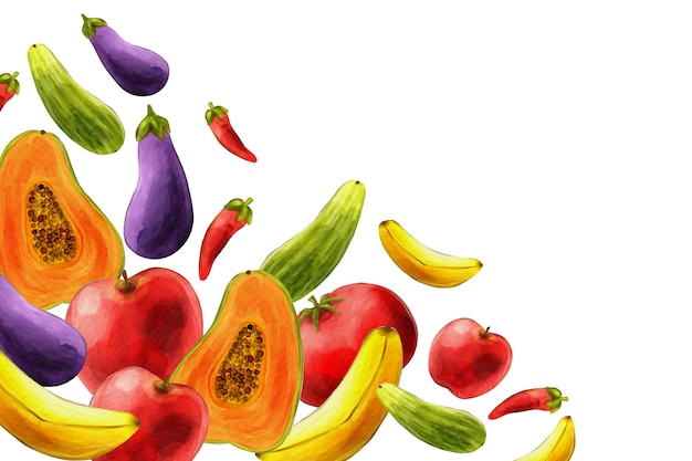 Fruit and vegetables background