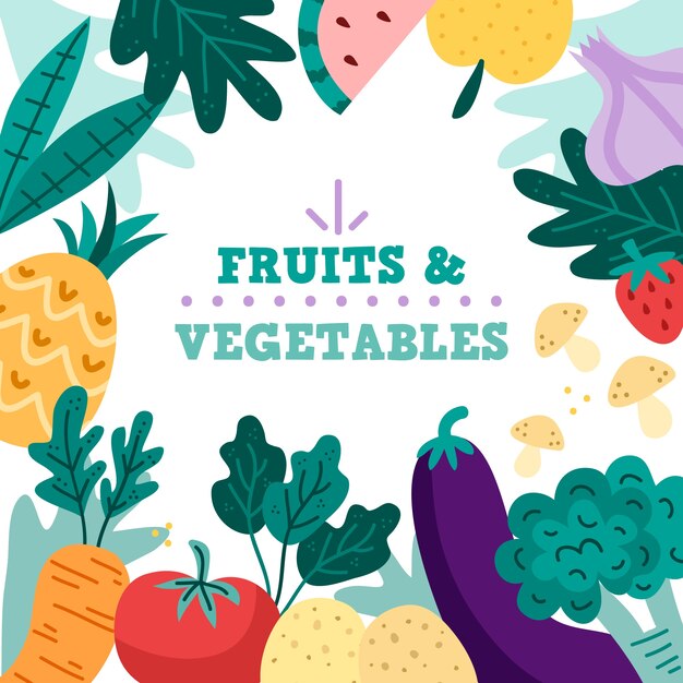 Fruit and vegetables background