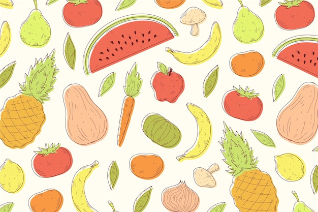 Fruit and vegetables background