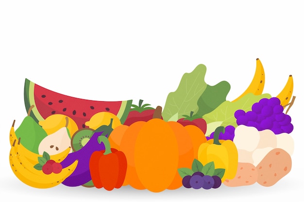 Free vector fruit and vegetables background