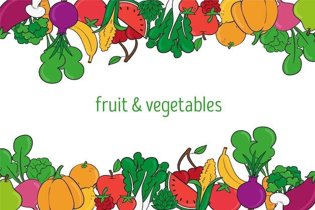 Free vector fruit and vegetables background