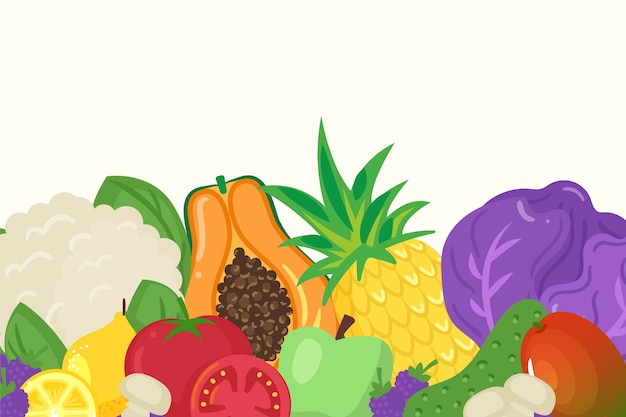 Fruit and vegetables background