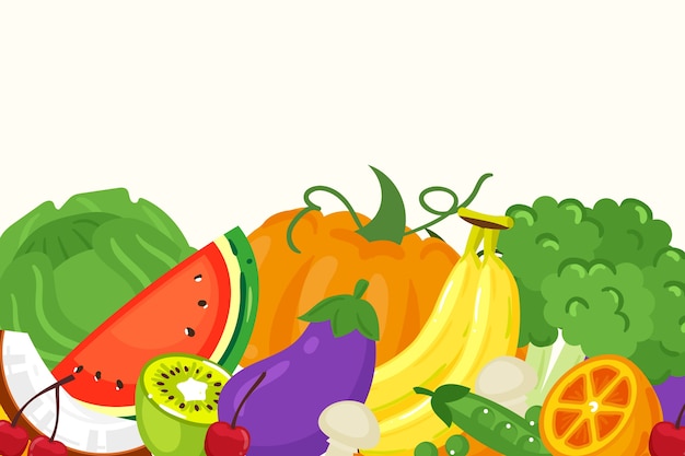 Free vector fruit and vegetables background