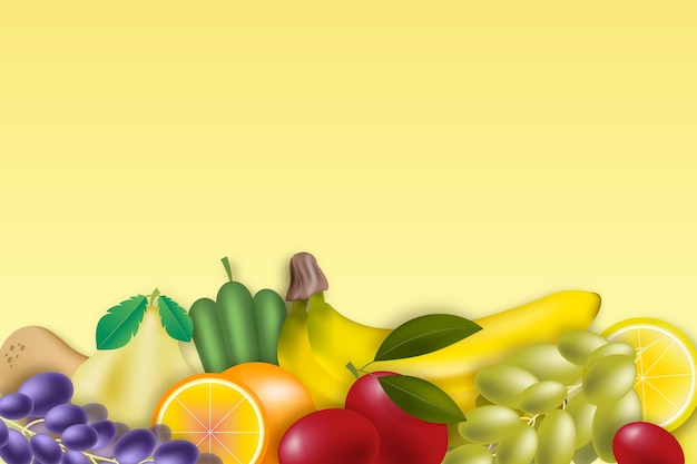 Free vector fruit and vegetables background