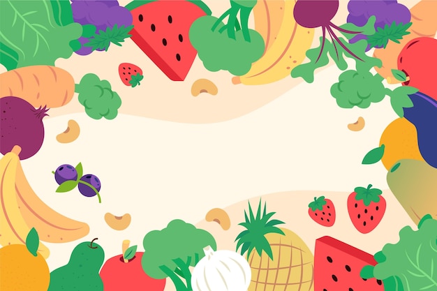 Fruit and vegetables background