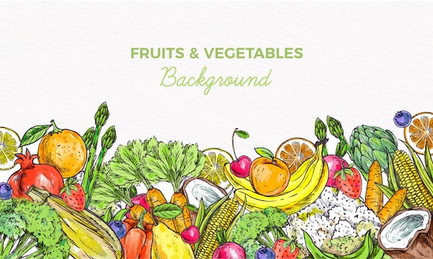 Fruit and vegetables background