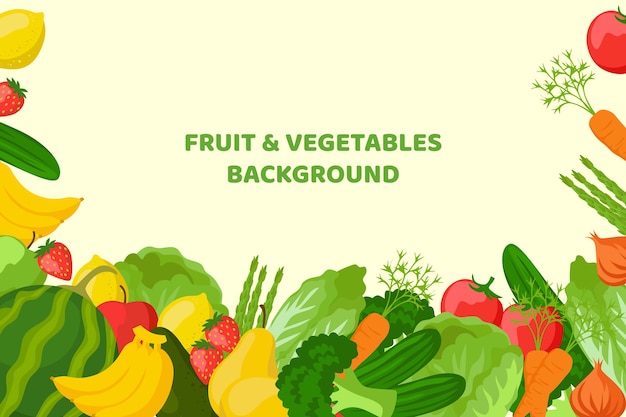 Fruit and vegetables copy space background