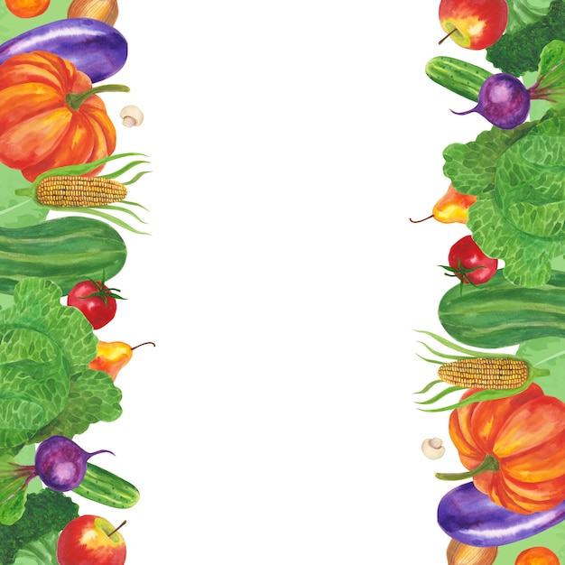 Free vector fruit and vegetables frame