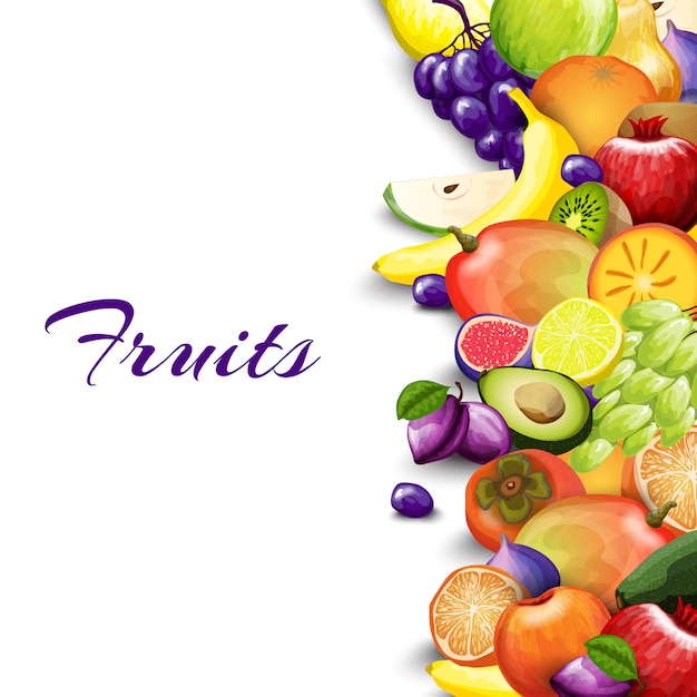 Free vector fruits border background