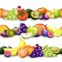 Free vector fruits borders illustration