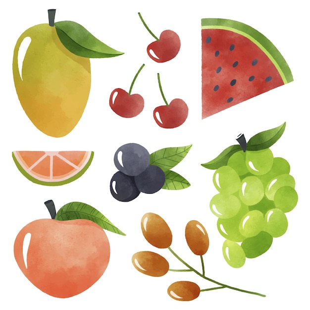 Free vector fruits collection pack