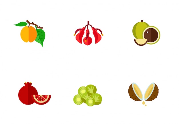 Коллекция иконок для фруктов