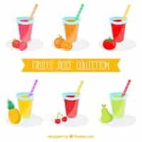 Free vector fruits juice collection