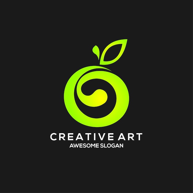 Vettore gratuito logo di frutta colorato design sfumato