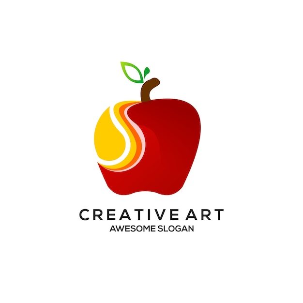 Vettore gratuito logo di frutta colorato design sfumato