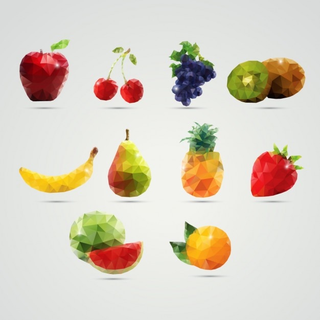 Fruits made of polygons