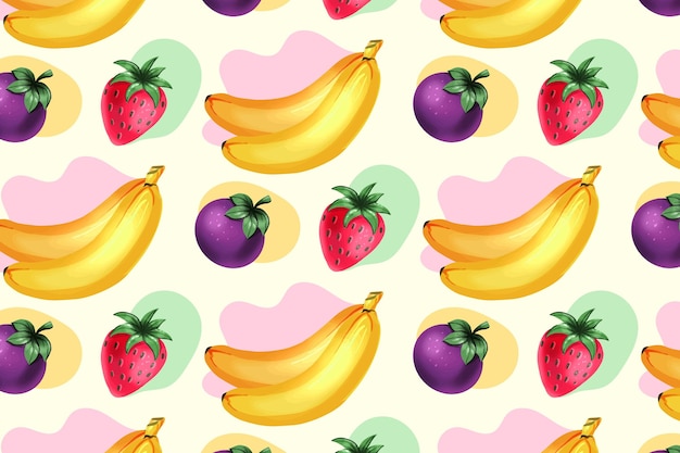 Free vector fruits pattern collection concept