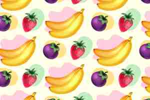 Free vector fruits pattern collection concept