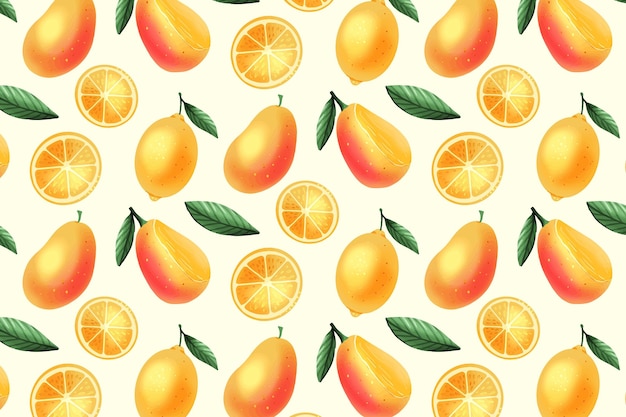 Free vector fruits pattern collection concept