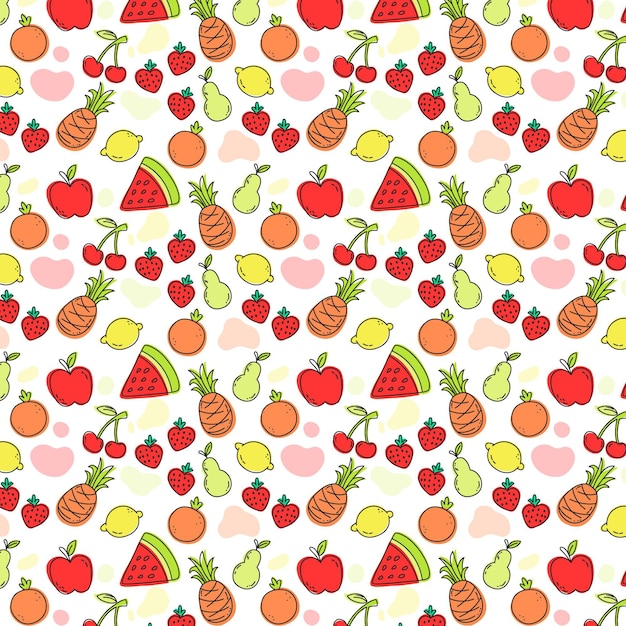 Free vector fruits pattern collection concept