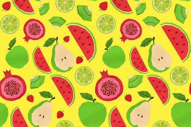 Free vector fruits pattern collection concept