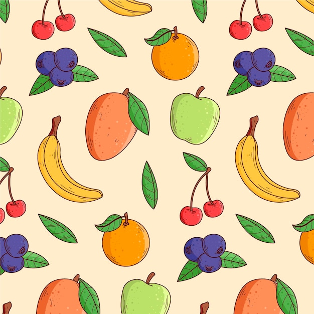 Fruits pattern collection concept