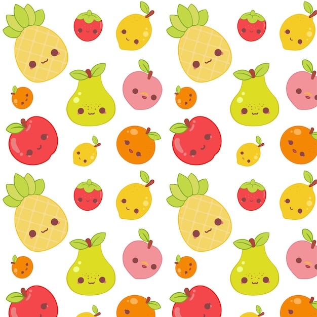 Free vector fruits pattern collection concept