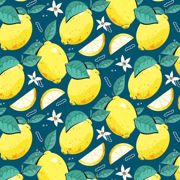 Free vector fruits pattern collection concept