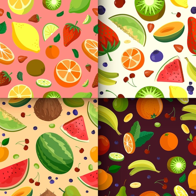 Free vector fruits pattern concept