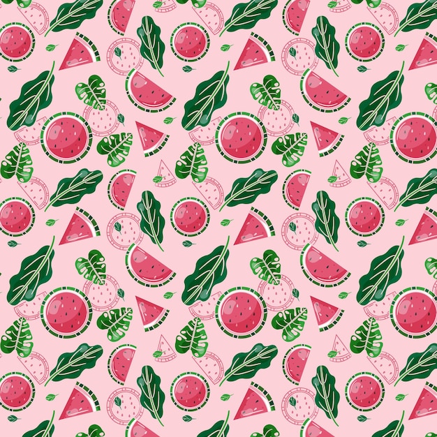 Free vector fruits pattern concept