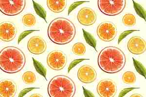 Free vector fruits pattern concept