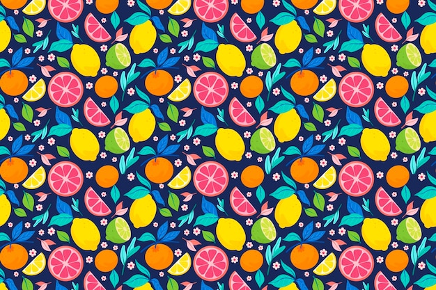 Fruits pattern design with citrus