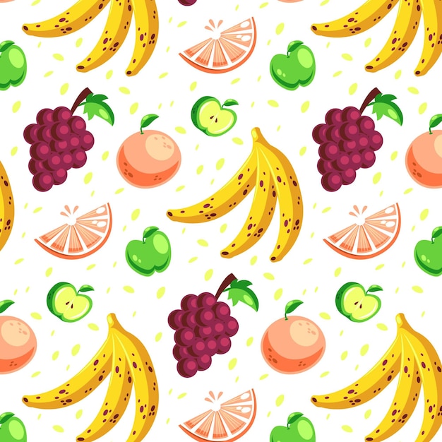 Free vector fruits pattern pack design