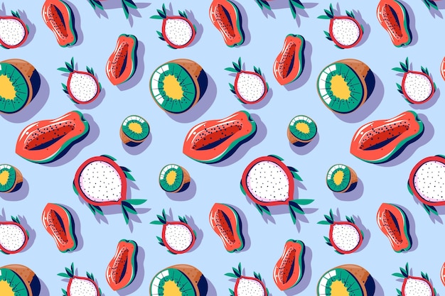 Free vector fruits pattern pack