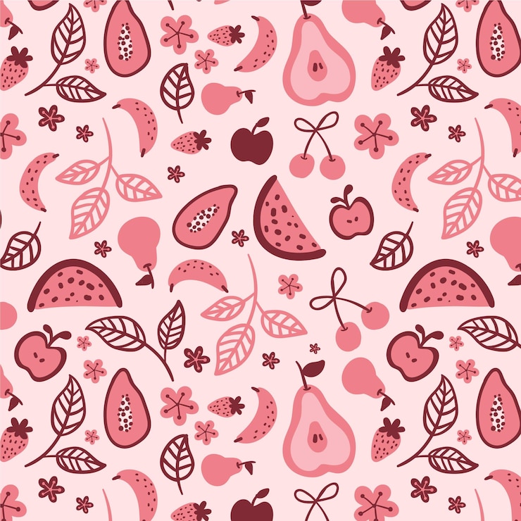 Free Vector fruits pattern set