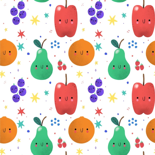 Fruits pattern with apples
