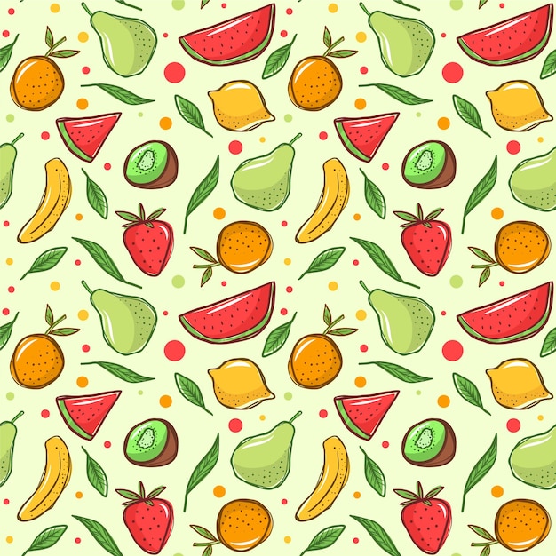 Free vector fruits pattern with banana