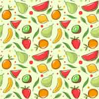 Free vector fruits pattern with banana