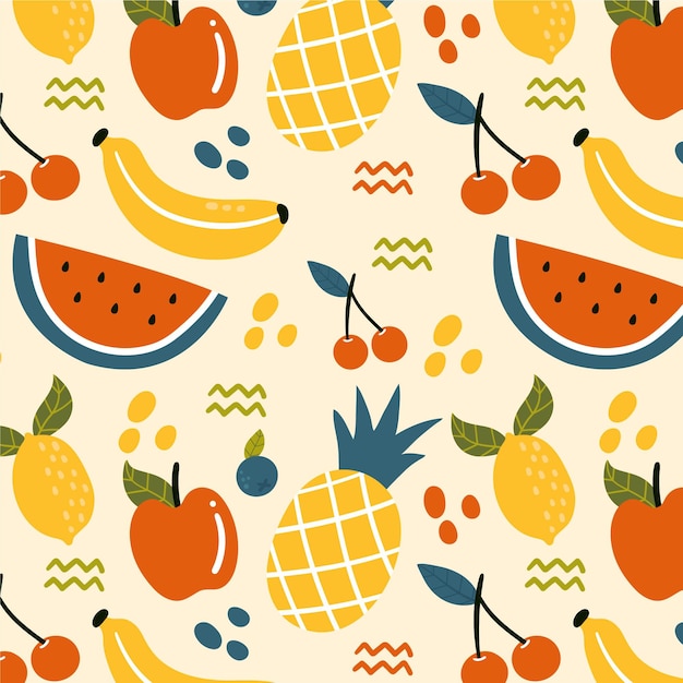 Fruits pattern with cherries