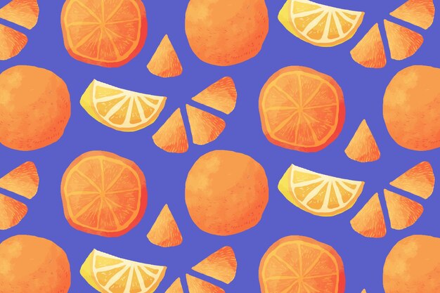 オレンジとフルーツパターン
